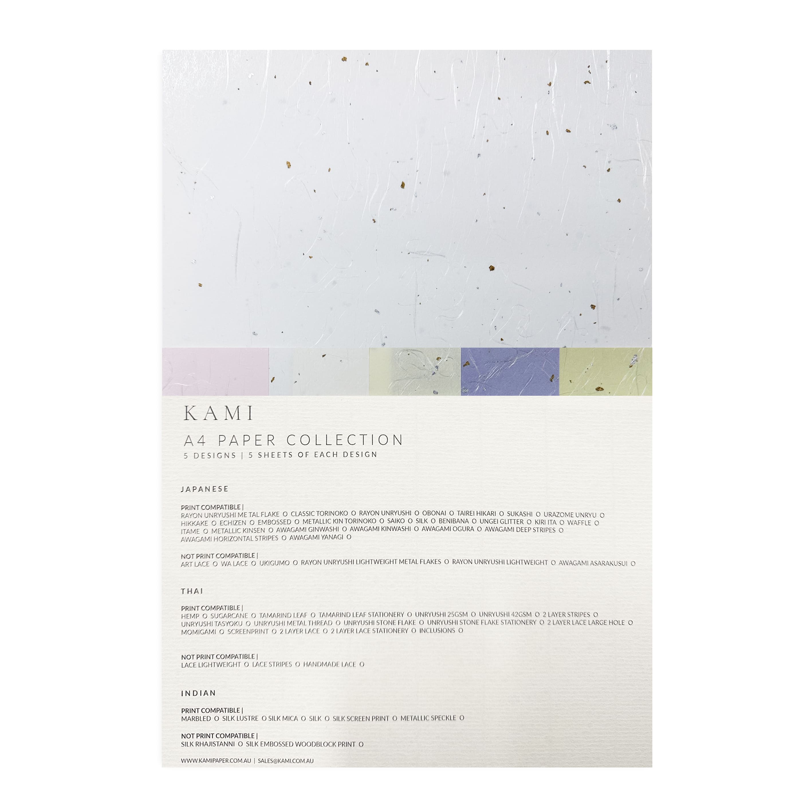 A4 Paper Pack | Japanese Collection K | 5 Designs | 25 Sheets