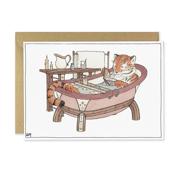 All Occasion Card | Tiger In The Tub | Erlenmeyer Art
