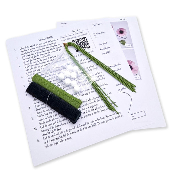 Art & Craft Kit | Crepe Paper Flower Kit | Anemone | Ilsens Design