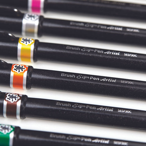 Brush Pen | Brush Pen Set | Artist | Ultra Fine | Pack of 6 | Pentel