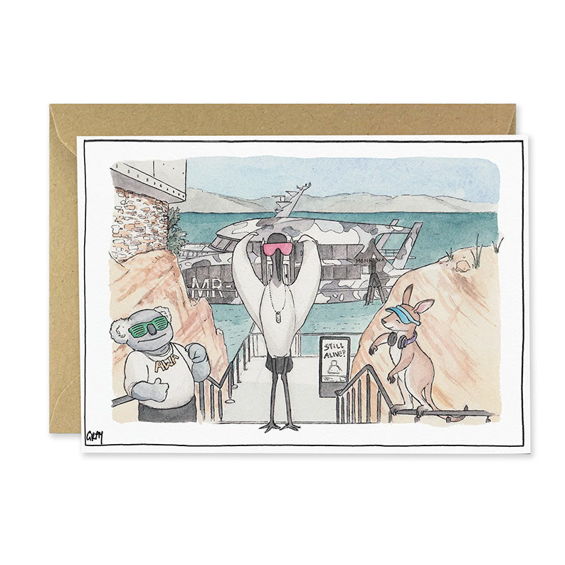 Australiana Card | Posing At The Mona | Erlenmeyer Art