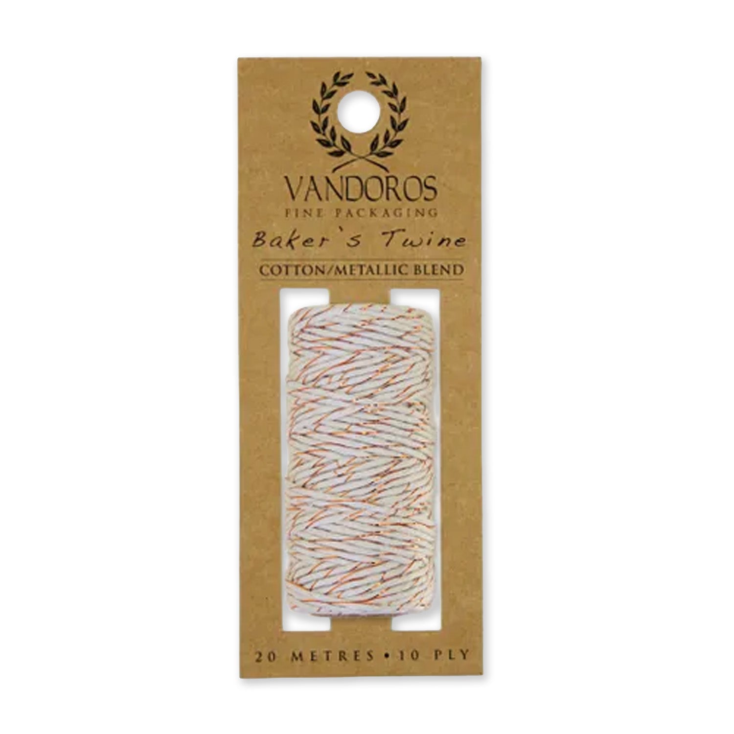 Twine | Baker's Twine | 10 Ply Metallic | 20 m | Vandoros | 3 COLOUR OPTIONS AVAILABLE