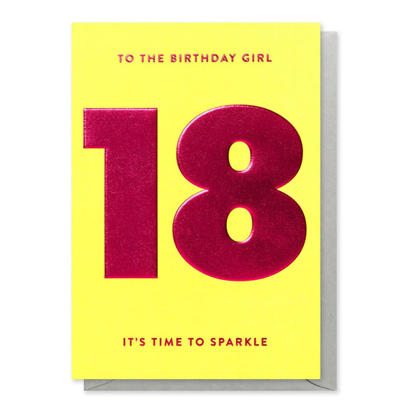 Birthday Card | 18 To The Birthday Girl It's Time To Sparkle | Lagom Design