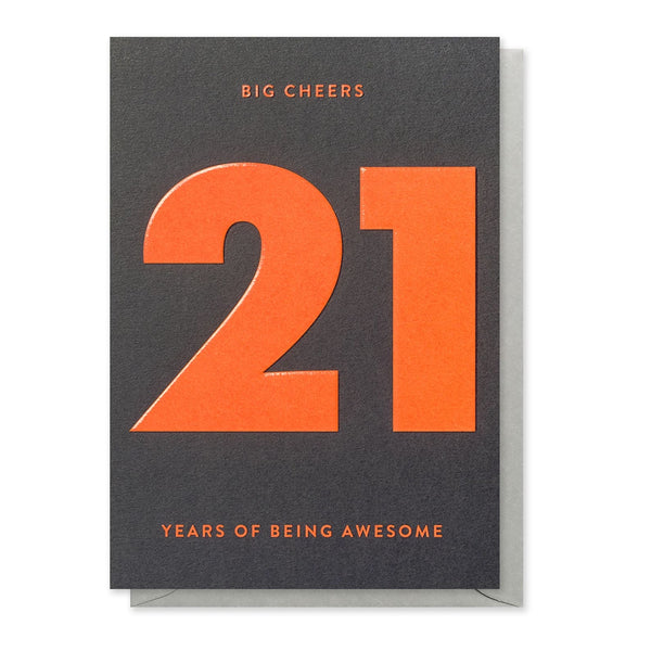 Birthday Card | Big Cheers 21 Years of Being Awesome | Lagom Design