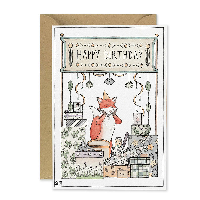 Birthday  Card | Birthday Fox | Erlenmeyer Art