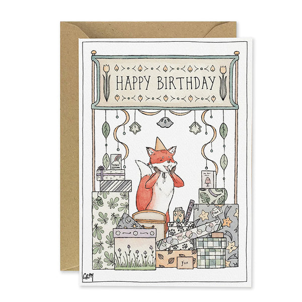 Birthday  Card | Birthday Fox | Erlenmeyer Art