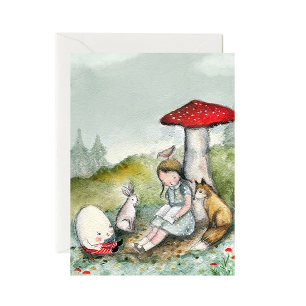 Birthday Card | Girl Reading Under A Mushroom | Nuovo Group