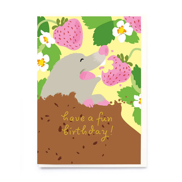Birthday Card | Mole & Strawberries | Noi Publishing