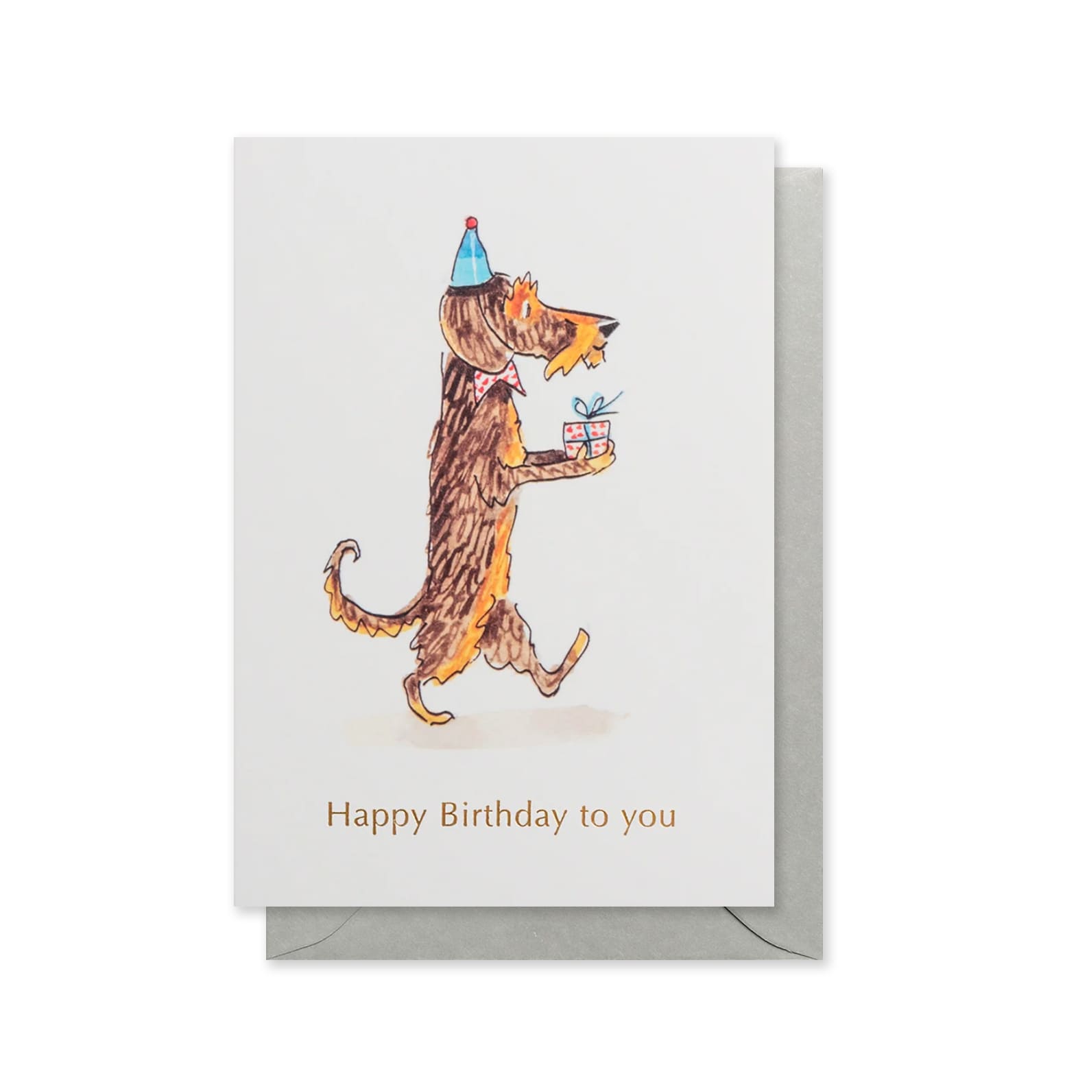 Birthday Card | Mini | Dog With Present | Lagom Design
