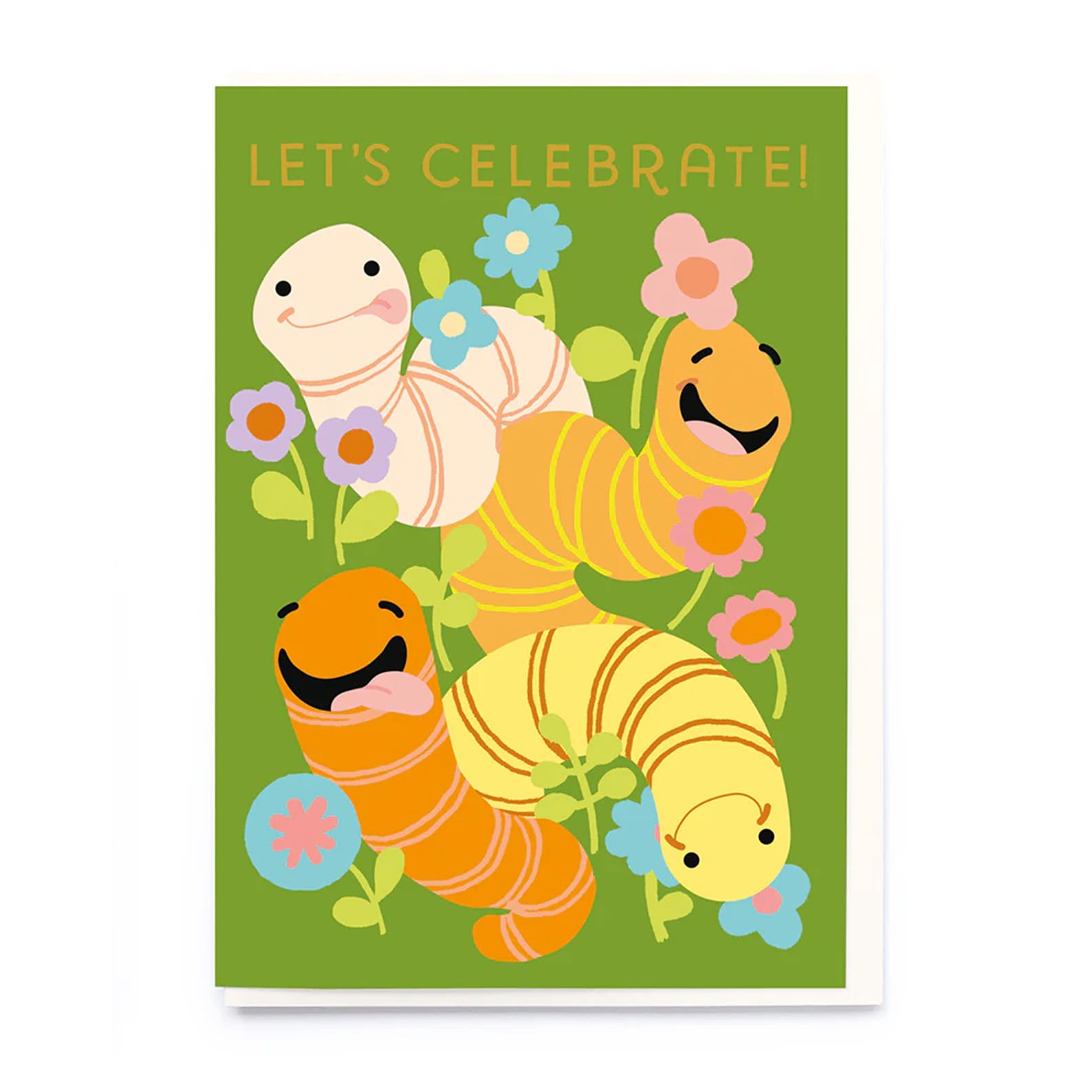 Birthday Card | Let's Celebrate Worms & Flowers | Noi Publishing