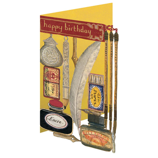 Birthday Card | Laser Cut Happy Birthday Writing Instruments | Roger La Borde