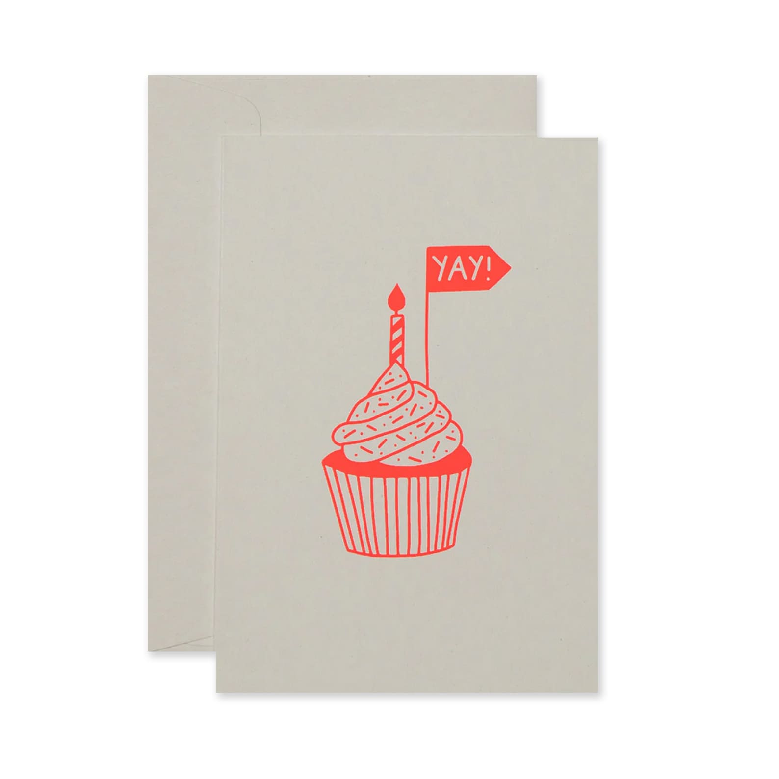Birthday Card | Cupcake Yay! | Neon Coral on White  | Me & Amber