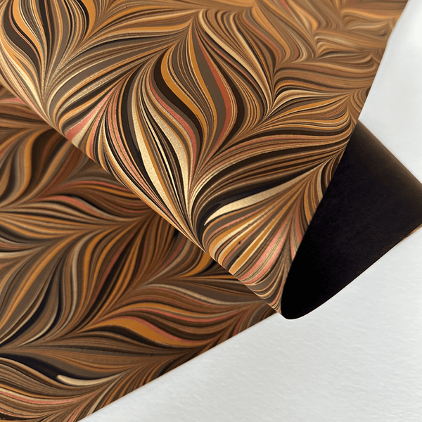 Brazilian Paper | Hand Marbled | Brown