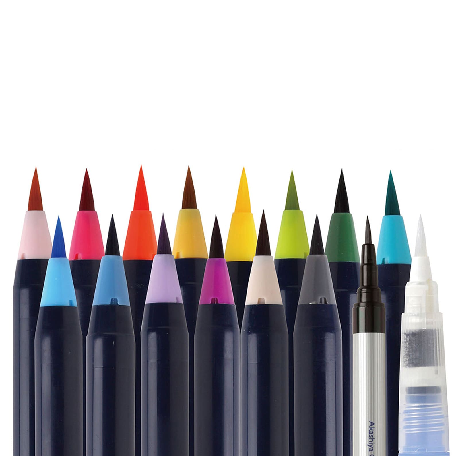 Brush Pen | SAI Brush Lettering Pen | 15 Colour Set | Akashiya