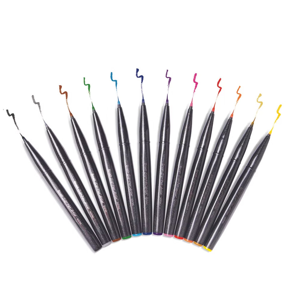 Brush Pen | Brush Pen Set | Artist | Ultra Fine | Pack of 12 | Pentel