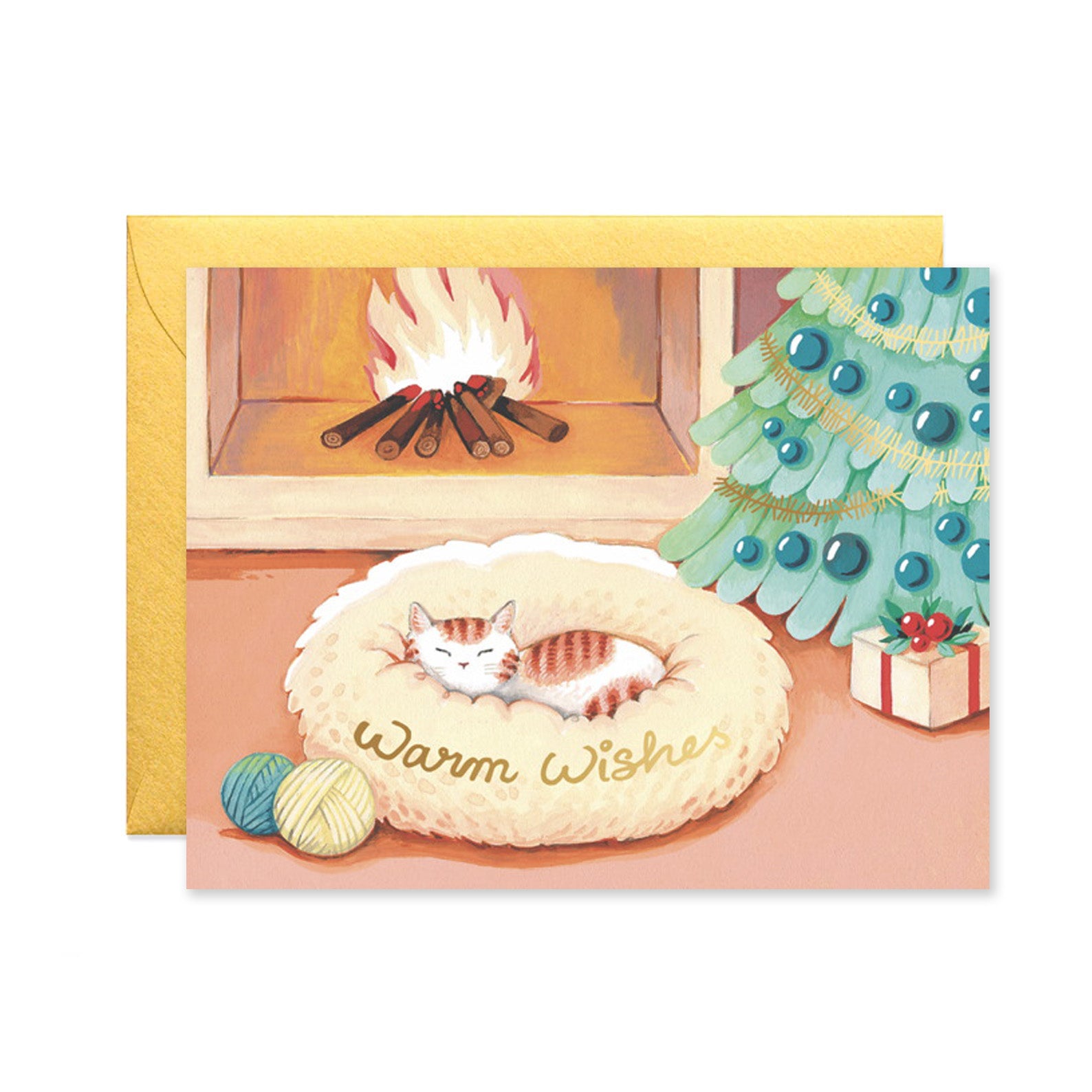 Christmas Card | Cat Warm Wishes | Joojoo Paper