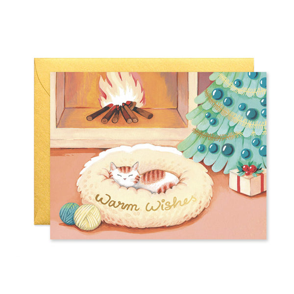 Christmas Card | Cat Warm Wishes | Joojoo Paper