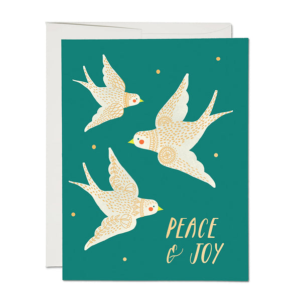 Christmas Card | Embellished Doves | Red Cap Cards