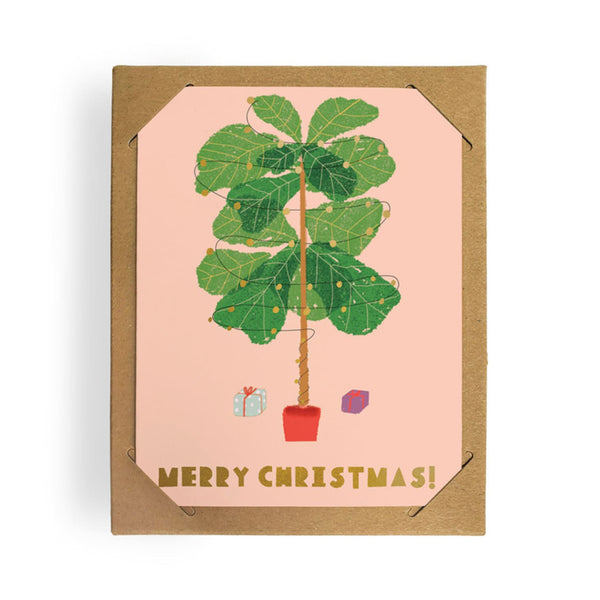 Christmas Card | Box Set of 8 | Ficus Lyrata | Carolyn Suzuki | 1973
