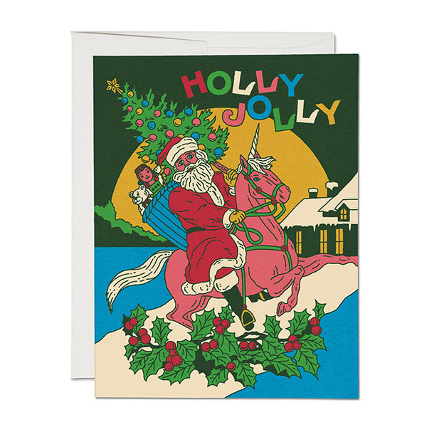 Christmas Card | Holly Jolly | Red Cap Cards