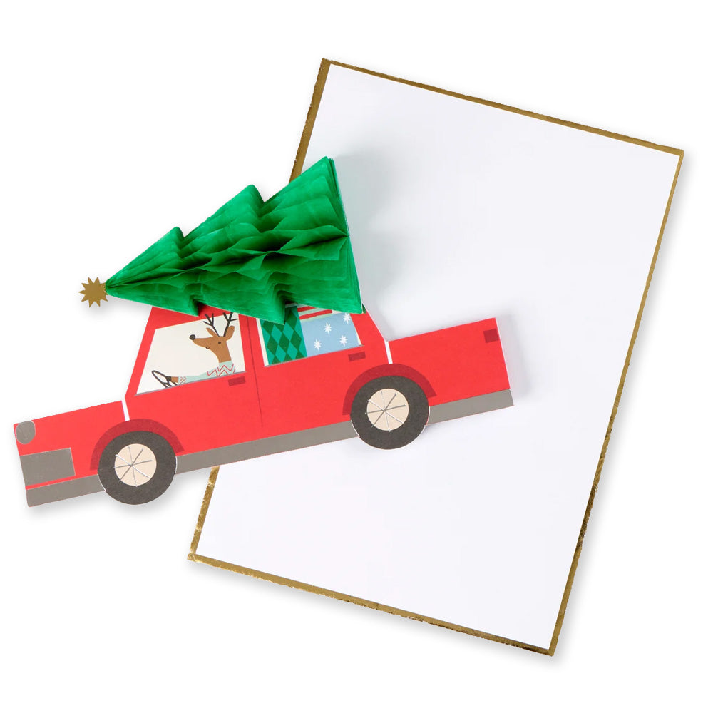 Christmas Card | Honeycomb Tree Car Card | Meri Meri