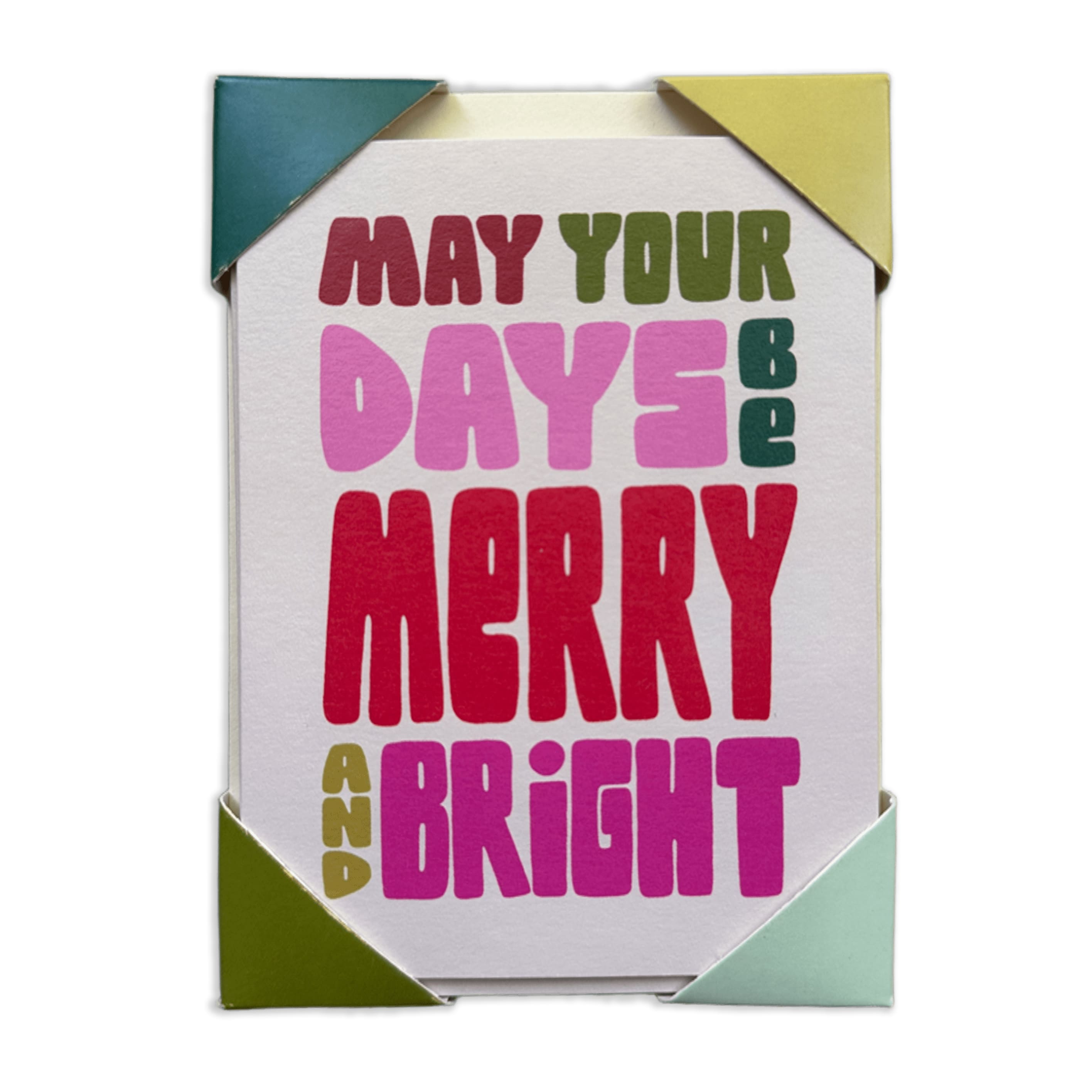 Christmas Card | Pack of 6 | Merry & Bright | Raspberry Blossom