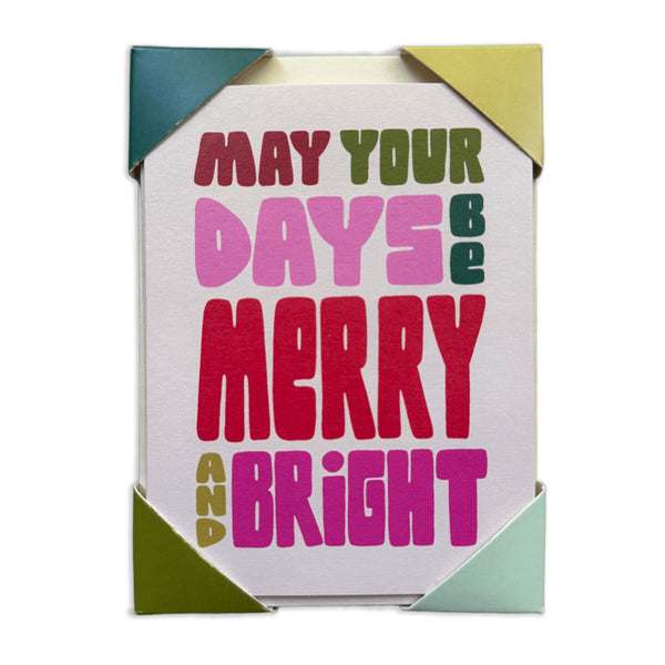 Christmas Card | Pack of 6 | Merry & Bright | Raspberry Blossom