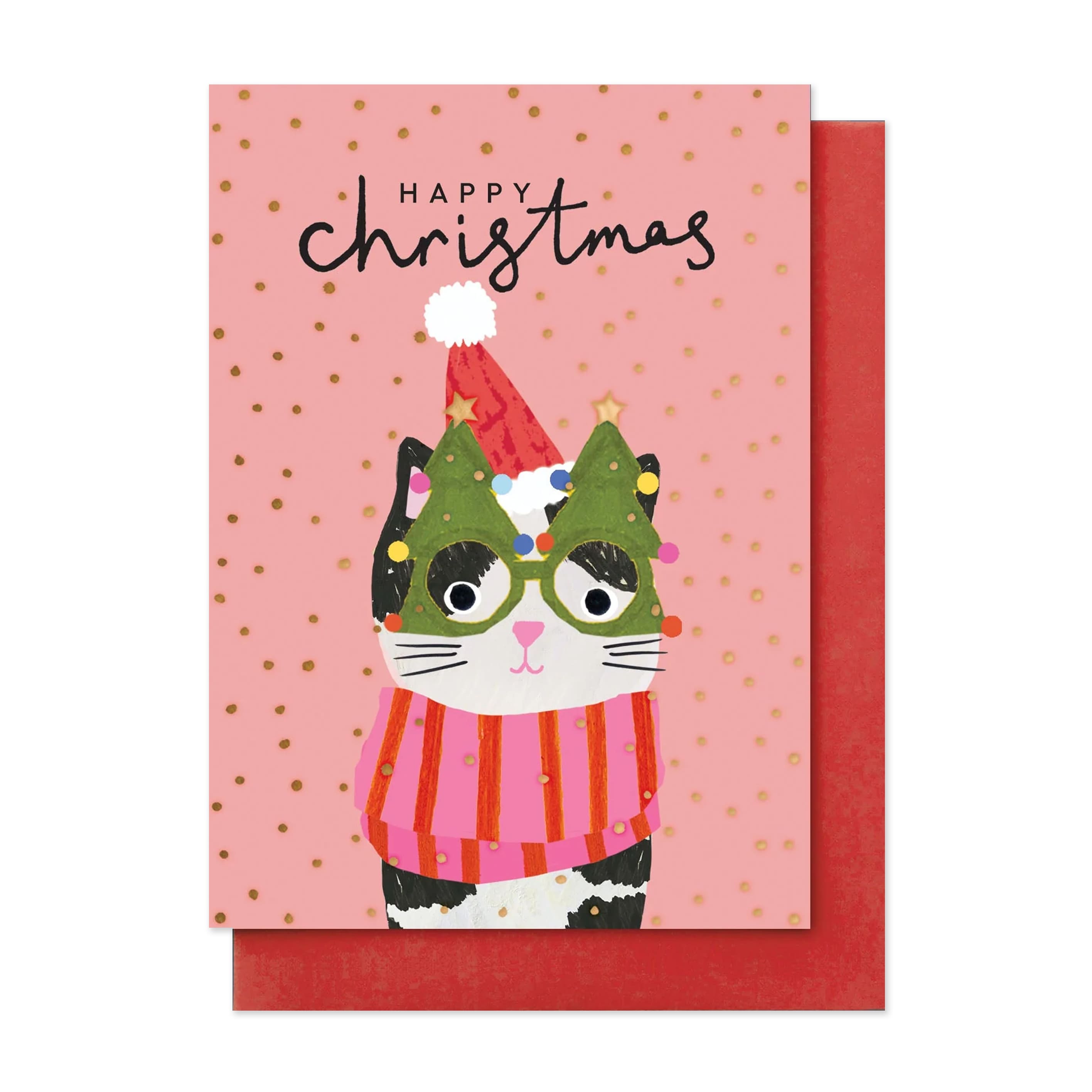 Christmas Card | Pack of 8 | Happy Christmas Cat | Stop The Clock