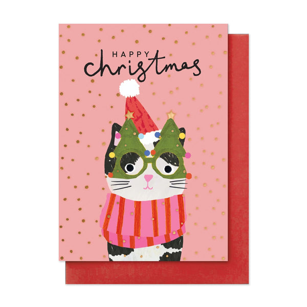Christmas Card | Pack of 8 | Happy Christmas Cat | Stop The Clock