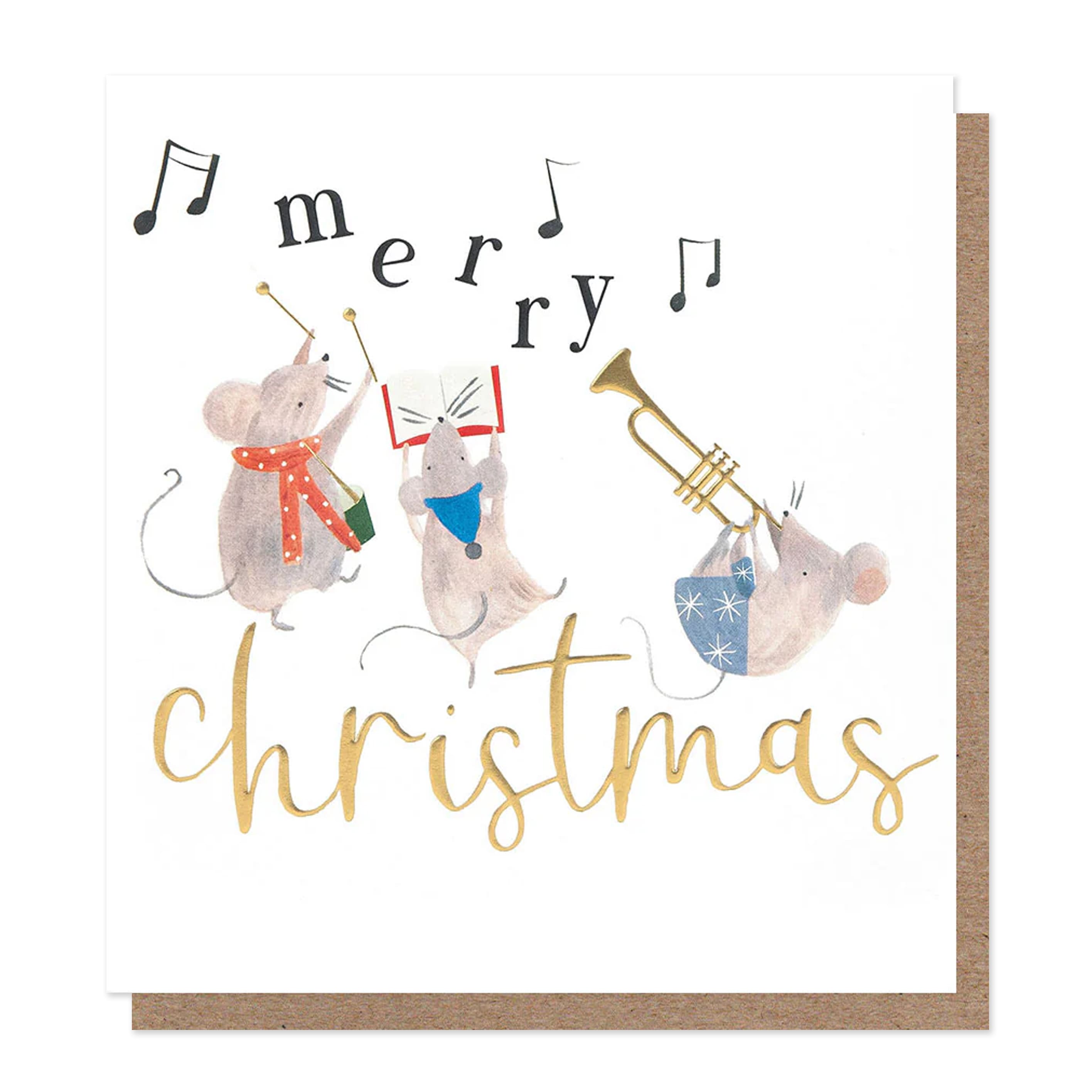 Christmas Card | Pack of 8 | Musical Mice | Caroline Gardner