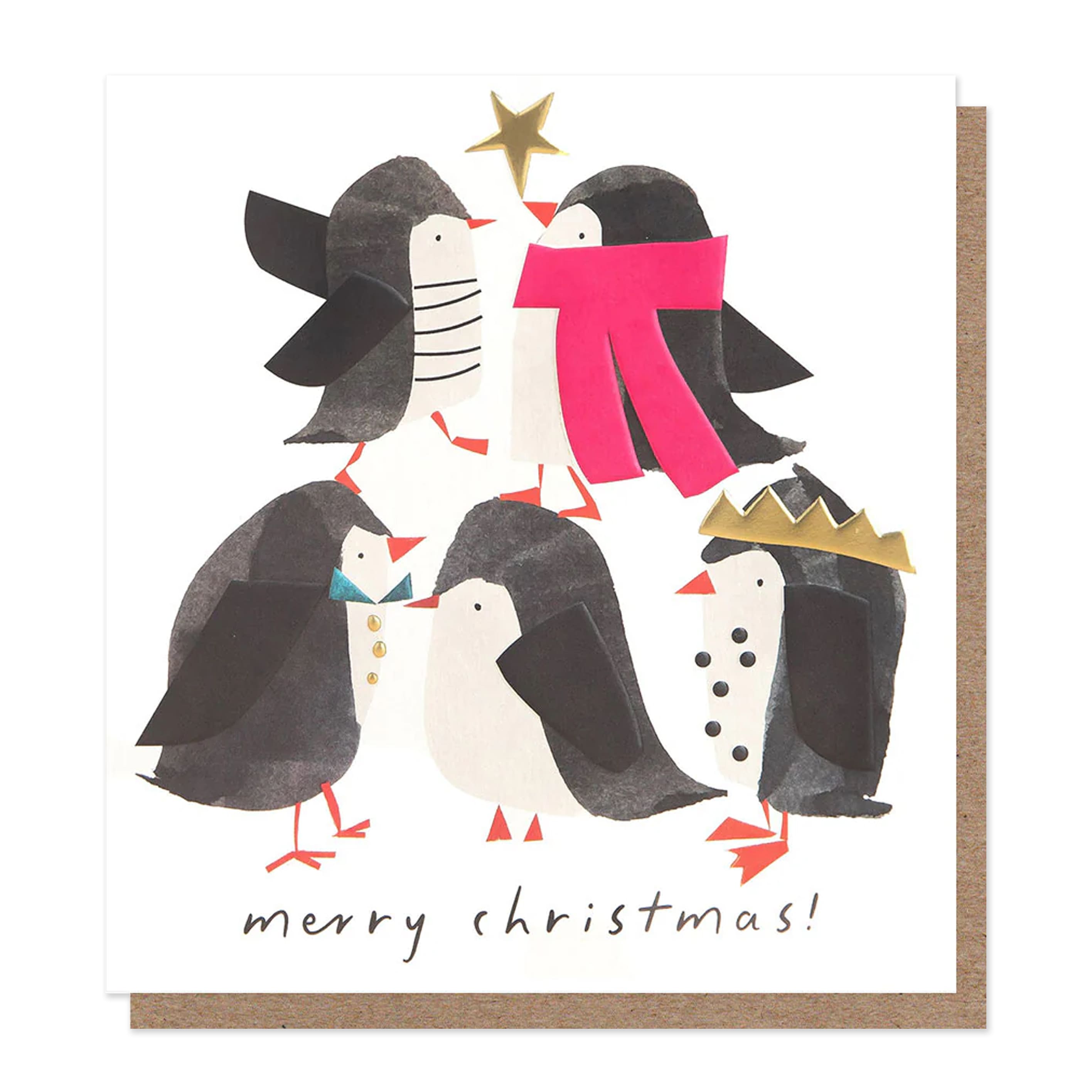 Christmas Card | Pack of 8 | Dressed Up Penguins | Caroline Gardner