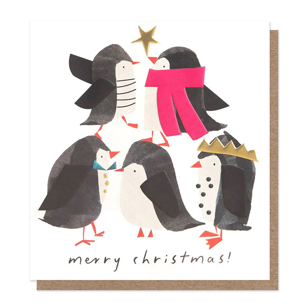 Christmas Card | Pack of 8 | Dressed Up Penguins | Caroline Gardner
