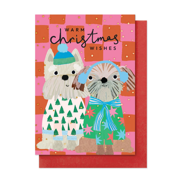 Christmas Card | Pack of 8 | Warm Christmas Dog | Stop The Clock