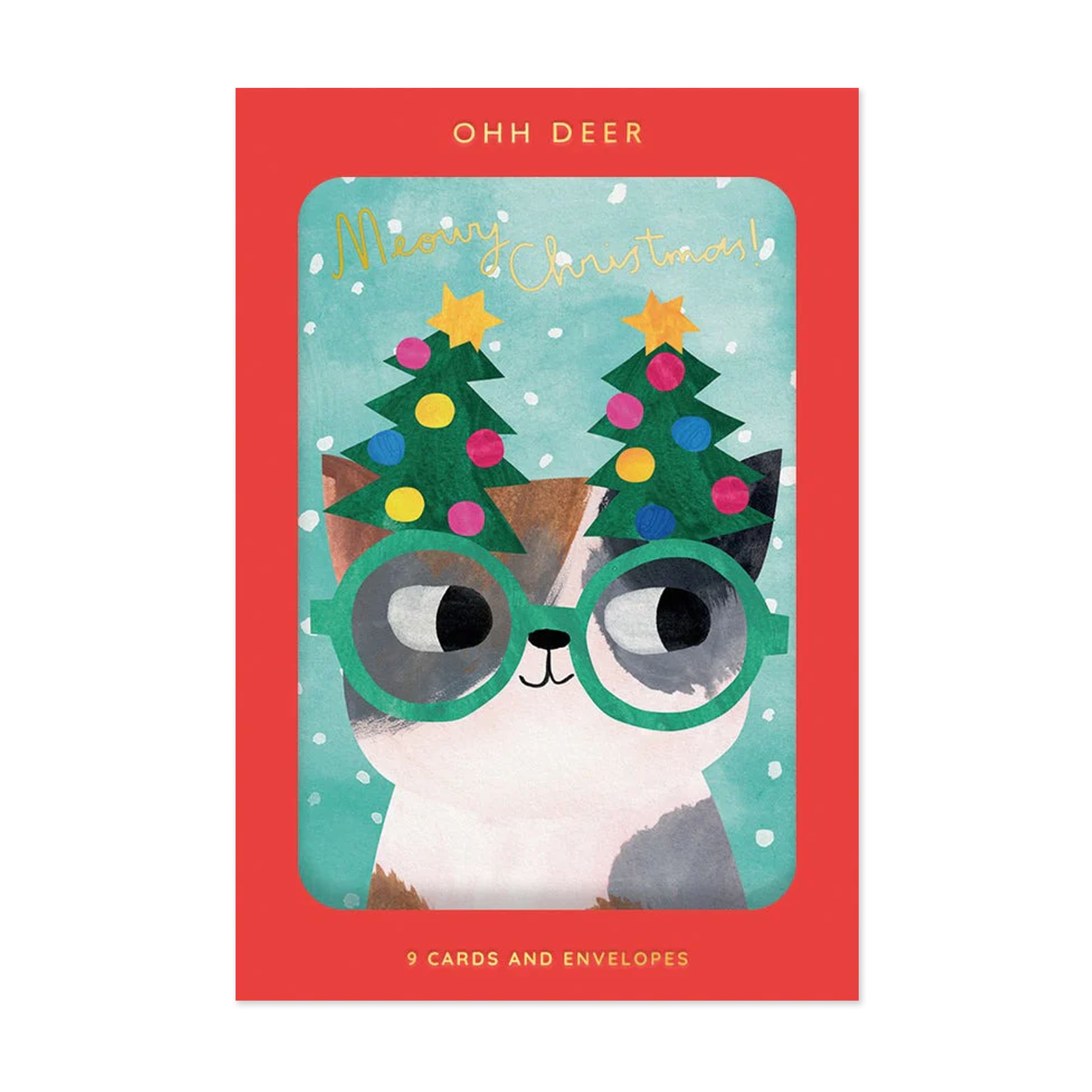 Christmas Card | Pack of 9 | Cats In Hats | Ohh Deer