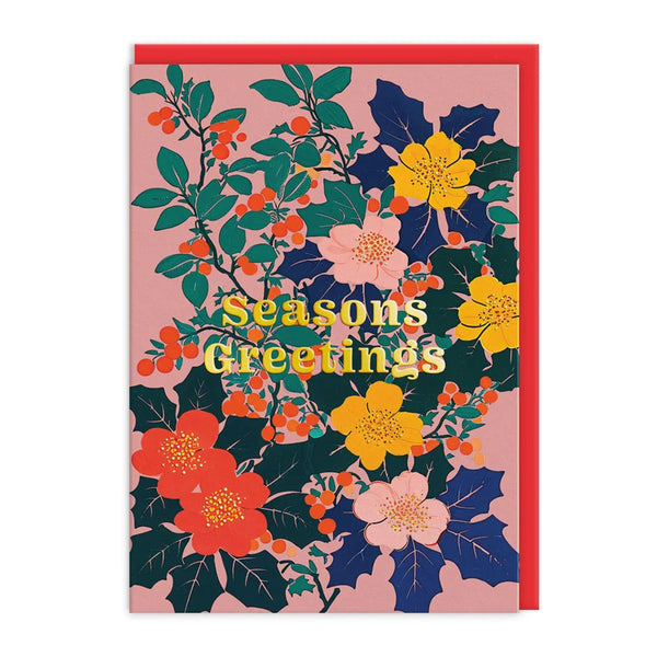 Christmas Card | Pack of 9 | Festive Floral | Ohh Deer