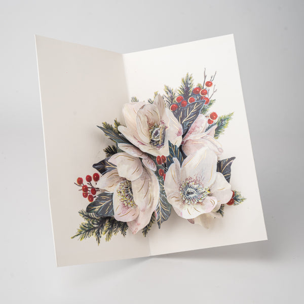 Christmas Card | 3D Pop up | Christmas Rose | UWP Luxe