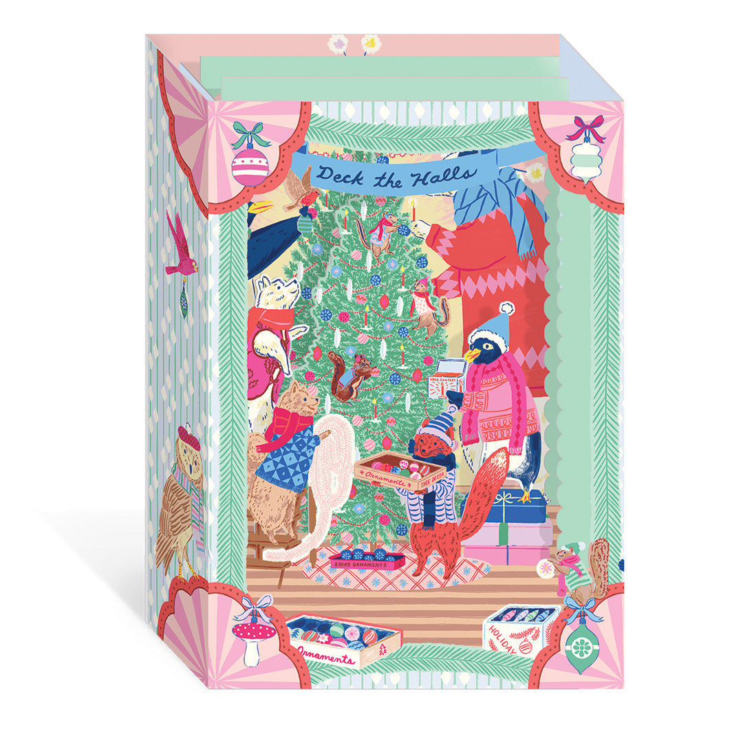 Christmas Card | 3D Pop Up Deck The Halls | Ohh Deer