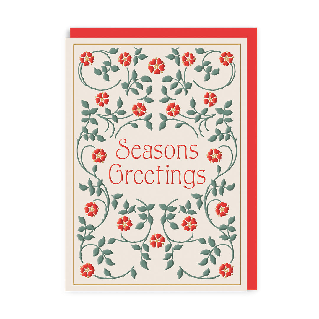 Christmas Card | Seasons Greetings Floral | Ohh Deer