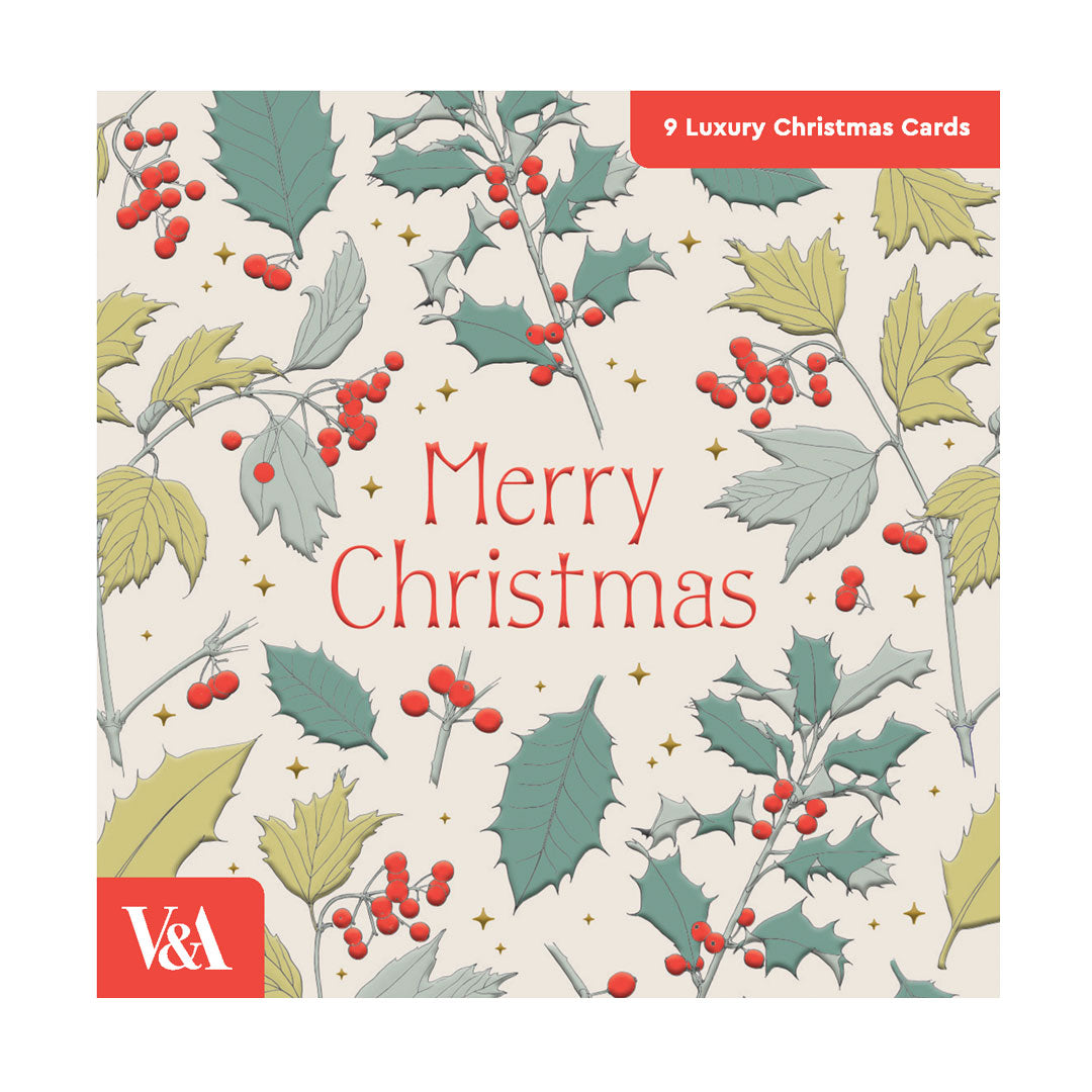 Christmas Card | Boxed Set of 9 | Festive Foliage | V & A | Ohh Deer