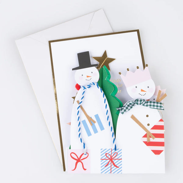 Christmas Card | Snowman Family Concertina | Meri Meri