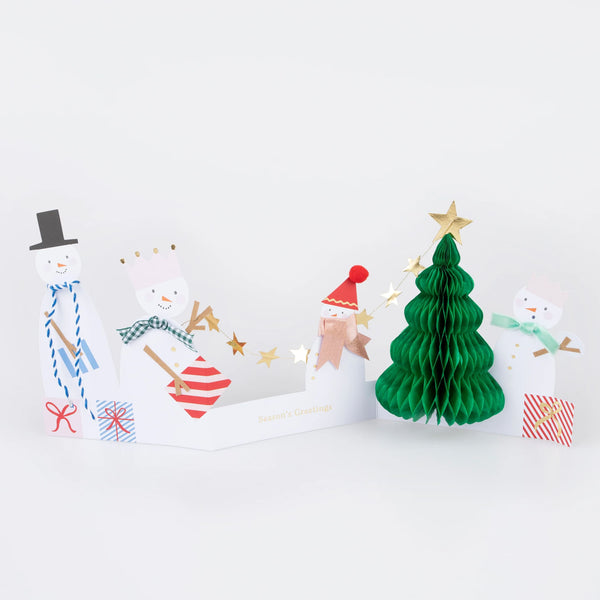 Christmas Card | Snowman Family Concertina | Meri Meri