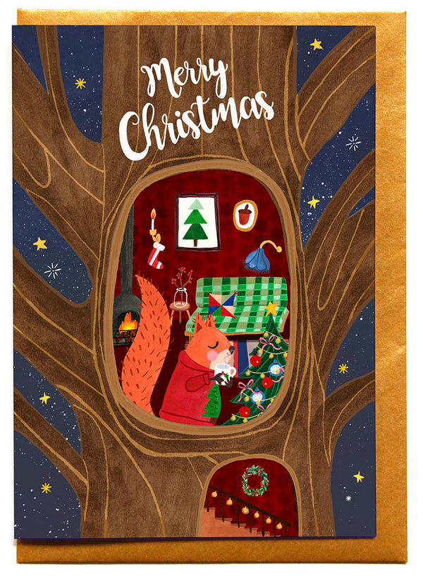 Christmas Card | Squirrel House | Reddish Design