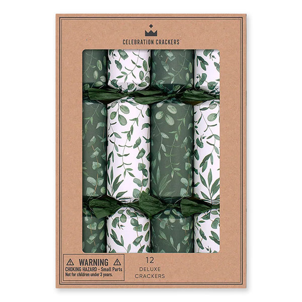 Christmas Crackers | Fresh Eucalyptus | Deluxe 12 Inch | Set of 12 | Celebration Crackers