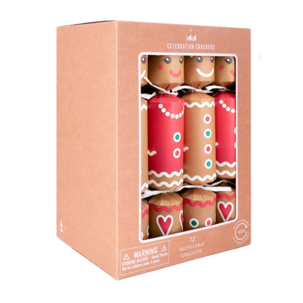 Christmas Crackers | Gingerbread | Box of 12 | Celebration Crackers