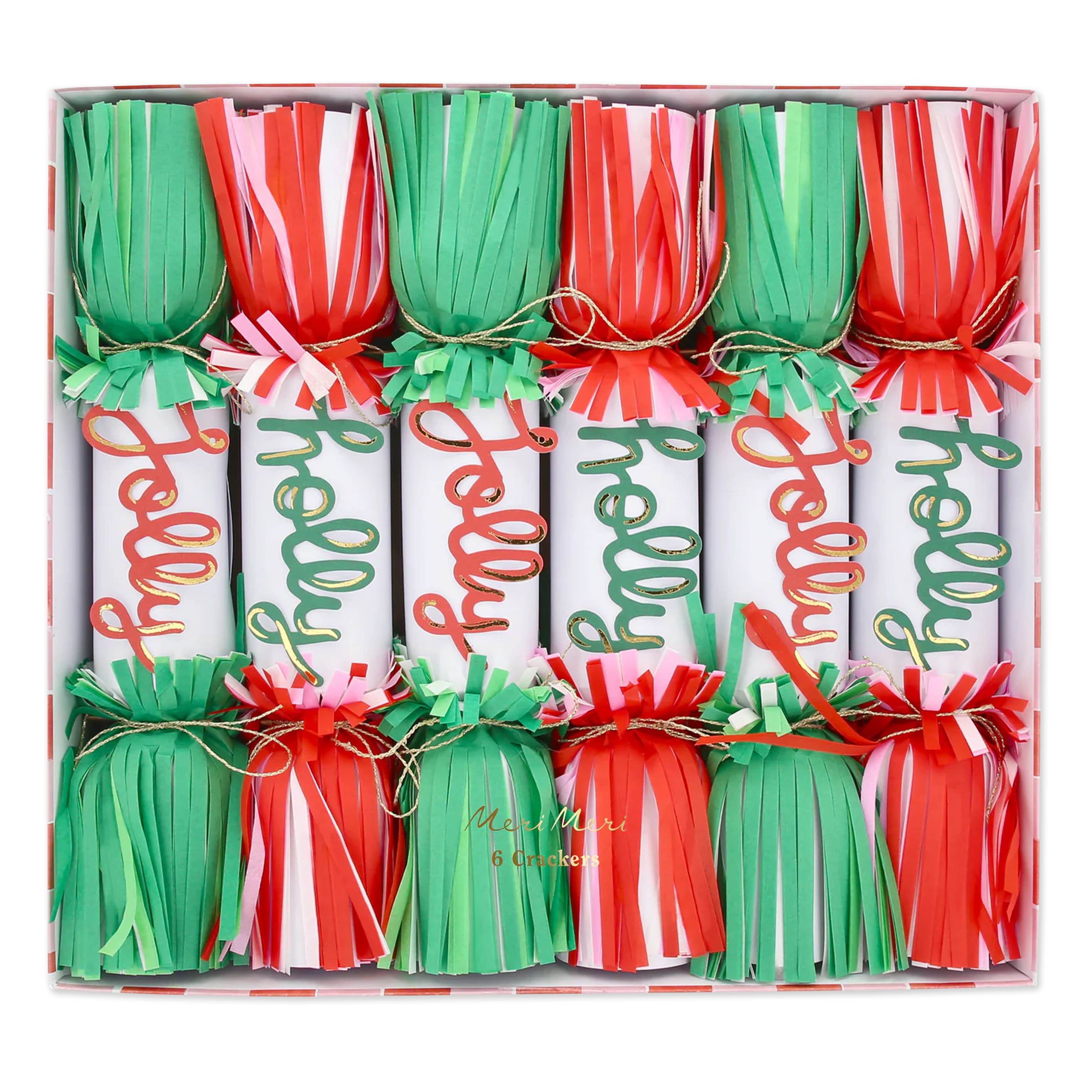 Christmas Crackers | Jolly Holly Fringe Crackers | Meri Meri