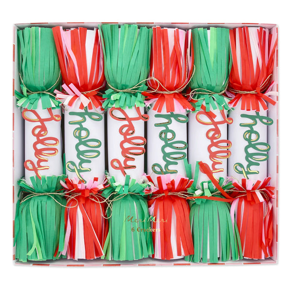 Christmas Crackers | Jolly Holly Fringe Crackers | Meri Meri
