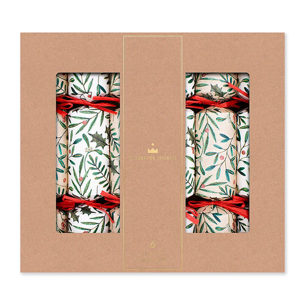 Christmas Crackers | Regency Jolly Holly | Luxury 13 Inch | Set of 6 | Celebration Crackers