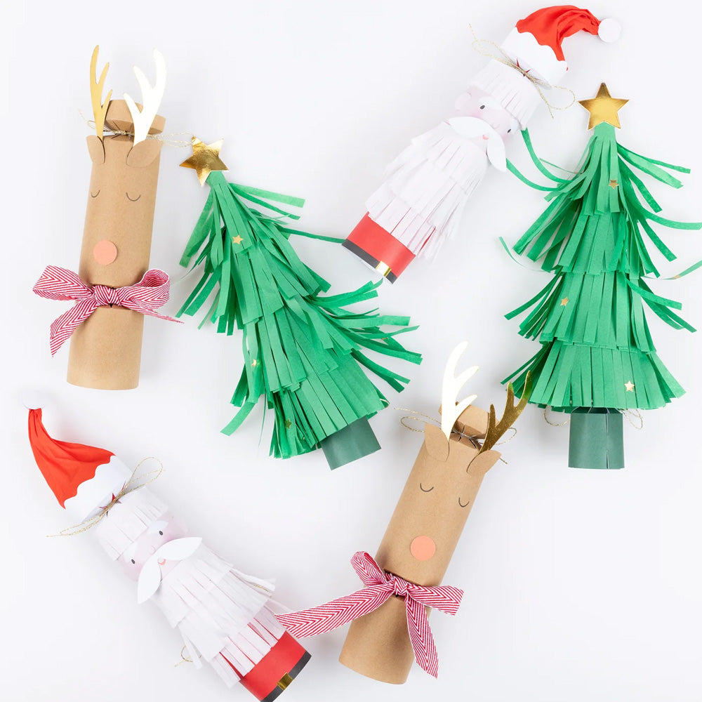 Christmas Crackers | Santa, Reindeer & Tree | Set of 6 | Meri Meri