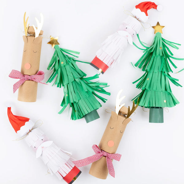 Christmas Crackers | Santa, Reindeer & Tree | Set of 6 | Meri Meri