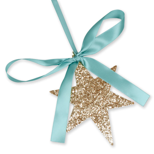 Christmas Decoration | Gold Glitter Hanging Star Decorations | Set of 12 | Meri Meri